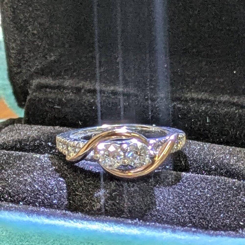 14K White Gold & Rose Gold Ever Us .75 TCW Diamond Engagement Anniversary Ring